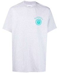 graues bedrucktes T-Shirt mit einem Rundhalsausschnitt von Harmony Paris