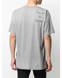 graues bedrucktes T-Shirt mit einem Rundhalsausschnitt von Golden Goose