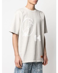 graues bedrucktes T-Shirt mit einem Rundhalsausschnitt von Heron Preston