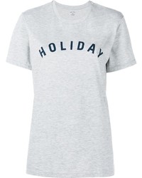 graues bedrucktes T-Shirt mit einem Rundhalsausschnitt von Holiday
