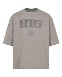 graues bedrucktes T-Shirt mit einem Rundhalsausschnitt von HONOR THE GIFT