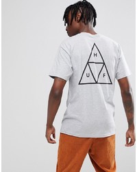 graues bedrucktes T-Shirt mit einem Rundhalsausschnitt von HUF