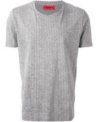 graues bedrucktes T-Shirt mit einem Rundhalsausschnitt von Hugo Boss