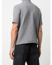 graues bedrucktes T-Shirt mit einem Rundhalsausschnitt von Xander Zhou