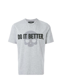 graues bedrucktes T-Shirt mit einem Rundhalsausschnitt von Hydrogen