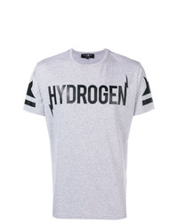 graues bedrucktes T-Shirt mit einem Rundhalsausschnitt von Hydrogen
