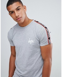 graues bedrucktes T-Shirt mit einem Rundhalsausschnitt von Hype