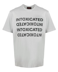 graues bedrucktes T-Shirt mit einem Rundhalsausschnitt von Intoxicated