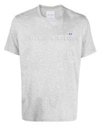 graues bedrucktes T-Shirt mit einem Rundhalsausschnitt von Jacob Cohen