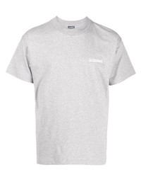 graues bedrucktes T-Shirt mit einem Rundhalsausschnitt von Jacquemus