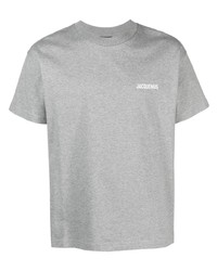 graues bedrucktes T-Shirt mit einem Rundhalsausschnitt von Jacquemus