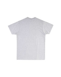 graues bedrucktes T-Shirt mit einem Rundhalsausschnitt von Supreme