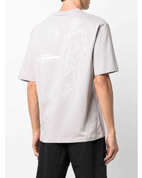 graues bedrucktes T-Shirt mit einem Rundhalsausschnitt von Nike