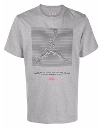 graues bedrucktes T-Shirt mit einem Rundhalsausschnitt von Jordan