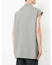 graues bedrucktes T-Shirt mit einem Rundhalsausschnitt von Rick Owens DRKSHDW