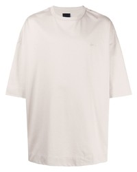 graues bedrucktes T-Shirt mit einem Rundhalsausschnitt von Juun.J