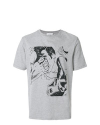 graues bedrucktes T-Shirt mit einem Rundhalsausschnitt von JW Anderson