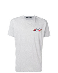 graues bedrucktes T-Shirt mit einem Rundhalsausschnitt von Karl Lagerfeld