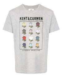 graues bedrucktes T-Shirt mit einem Rundhalsausschnitt von Kent & Curwen
