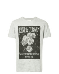 graues bedrucktes T-Shirt mit einem Rundhalsausschnitt von Kent & Curwen