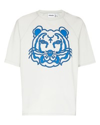 graues bedrucktes T-Shirt mit einem Rundhalsausschnitt von Kenzo