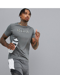 graues bedrucktes T-Shirt mit einem Rundhalsausschnitt von KI5-A