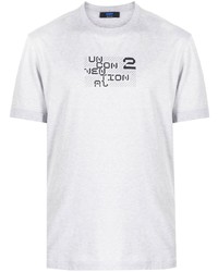 graues bedrucktes T-Shirt mit einem Rundhalsausschnitt von Kiton
