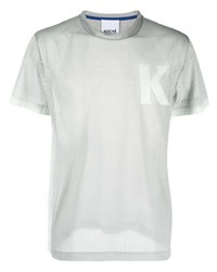 graues bedrucktes T-Shirt mit einem Rundhalsausschnitt von Koché