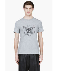 graues bedrucktes T-Shirt mit einem Rundhalsausschnitt von Kris Van Assche