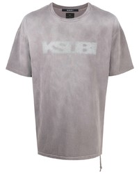 graues bedrucktes T-Shirt mit einem Rundhalsausschnitt von Ksubi