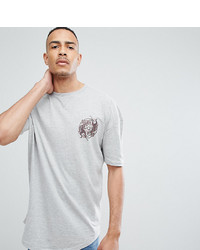 graues bedrucktes T-Shirt mit einem Rundhalsausschnitt von Le Breve