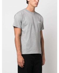 graues bedrucktes T-Shirt mit einem Rundhalsausschnitt von Jacquemus