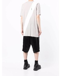 graues bedrucktes T-Shirt mit einem Rundhalsausschnitt von 11 By Boris Bidjan Saberi