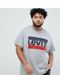 graues bedrucktes T-Shirt mit einem Rundhalsausschnitt von Levi's