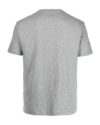 graues bedrucktes T-Shirt mit einem Rundhalsausschnitt von Ea7 Emporio Armani