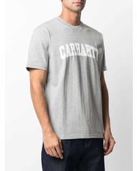 graues bedrucktes T-Shirt mit einem Rundhalsausschnitt von Carhartt WIP