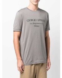 graues bedrucktes T-Shirt mit einem Rundhalsausschnitt von Giorgio Armani