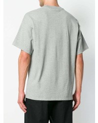 graues bedrucktes T-Shirt mit einem Rundhalsausschnitt von Burberry