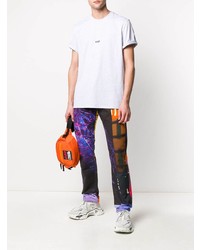 graues bedrucktes T-Shirt mit einem Rundhalsausschnitt von MSGM