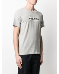 graues bedrucktes T-Shirt mit einem Rundhalsausschnitt von Woolrich