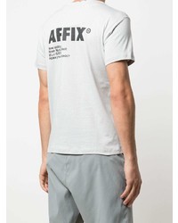 graues bedrucktes T-Shirt mit einem Rundhalsausschnitt von AFFIX