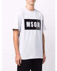 graues bedrucktes T-Shirt mit einem Rundhalsausschnitt von MSGM