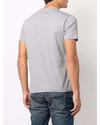 graues bedrucktes T-Shirt mit einem Rundhalsausschnitt von Emporio Armani