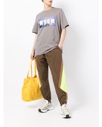 graues bedrucktes T-Shirt mit einem Rundhalsausschnitt von MSGM