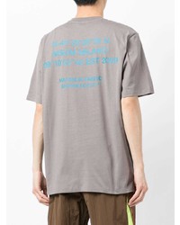 graues bedrucktes T-Shirt mit einem Rundhalsausschnitt von MSGM