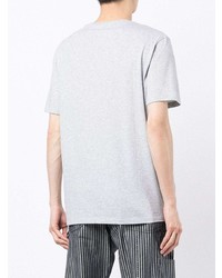 graues bedrucktes T-Shirt mit einem Rundhalsausschnitt von Armani Exchange