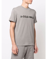 graues bedrucktes T-Shirt mit einem Rundhalsausschnitt von A-Cold-Wall*