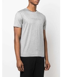 graues bedrucktes T-Shirt mit einem Rundhalsausschnitt von Emporio Armani