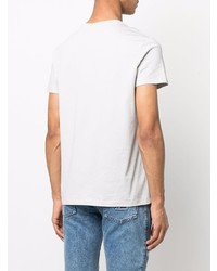 graues bedrucktes T-Shirt mit einem Rundhalsausschnitt von Balmain