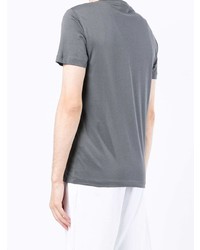 graues bedrucktes T-Shirt mit einem Rundhalsausschnitt von Ea7 Emporio Armani